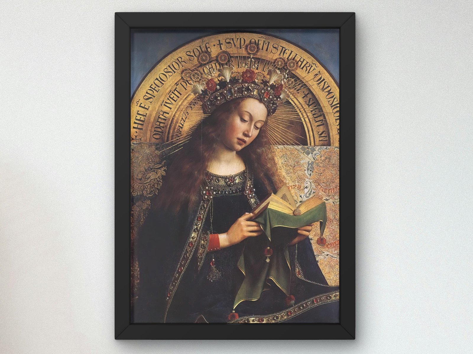 Virgin Mary from the Ghent Altarpiece by Jan van Eyck, 1432, Renaissance, fine art print