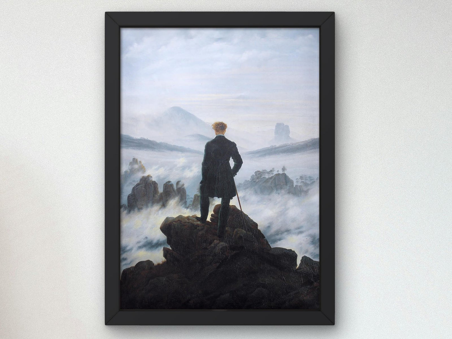 Wanderer above the Sea of Fog by Caspar David Friedrich, 1818, Romanticism and Classical Landscapes, fine art print