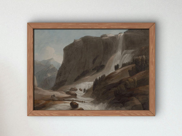 Waterfall between Chiavenna and Mount Splugen by Francis Towne 1784, Wall Art Print, Fine Art Reproduction, Museum Quality Decor, Poster