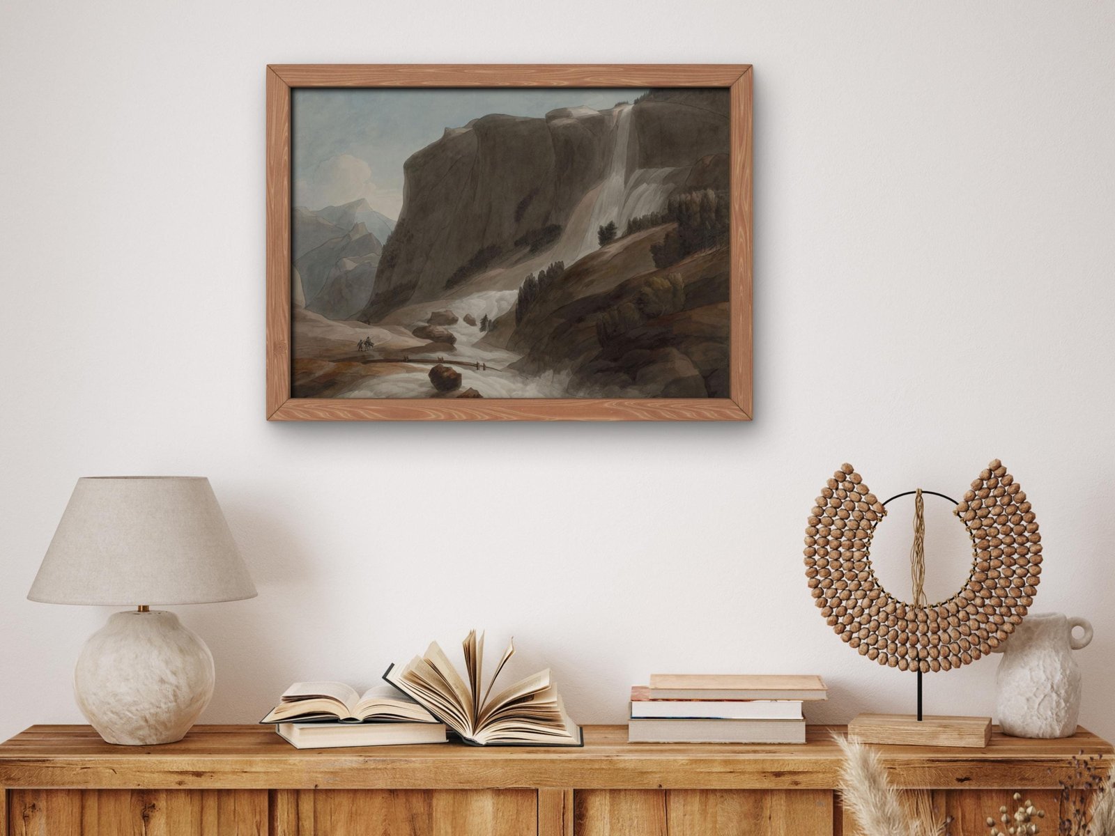 Waterfall between Chiavenna and Mount Splugen by Francis Towne, 1784, Romanticism and Classical Landscapes, fine art print