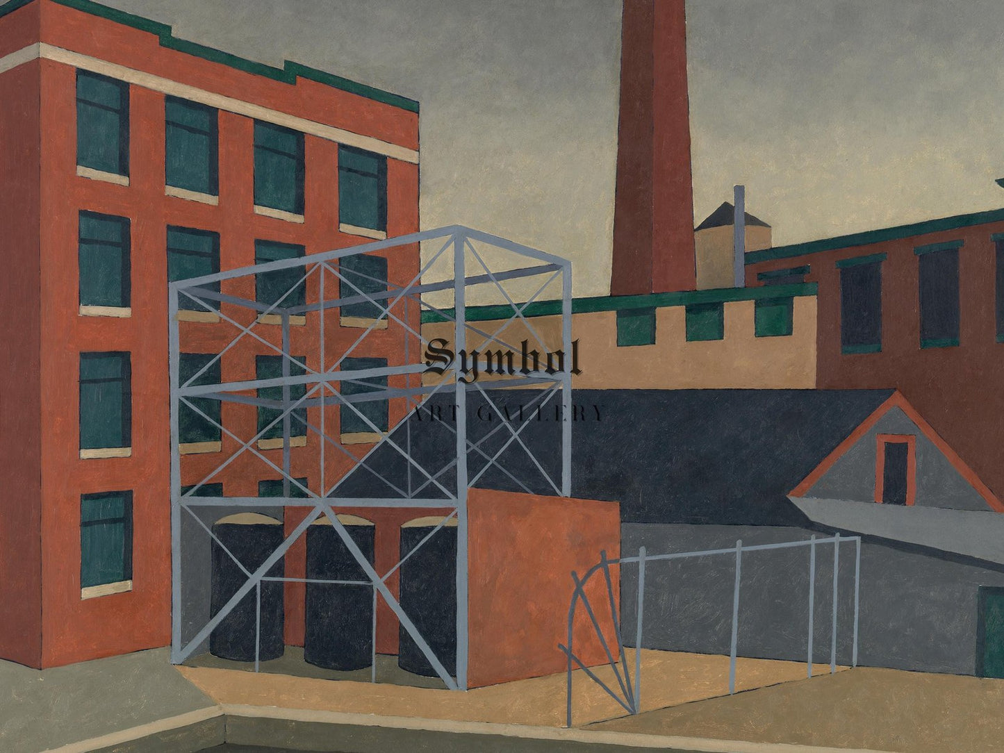 Waterfront Mill by Niles Spencer, 1940, Art Deco and American Modernism, fine art print