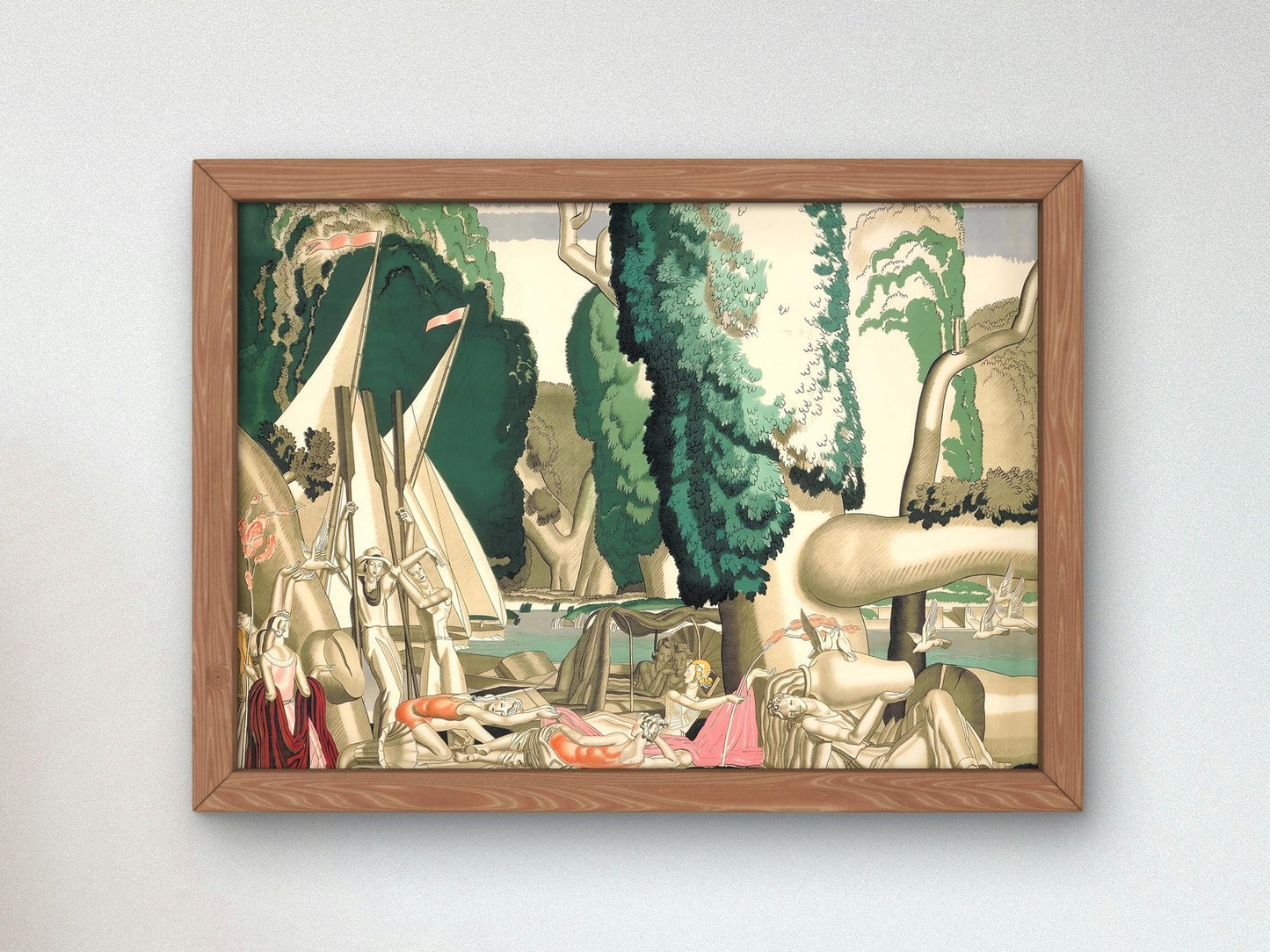 Where is this bower beside the silver Thames by Jean Dupas, 1930, Art Deco and American Modernism, fine art print