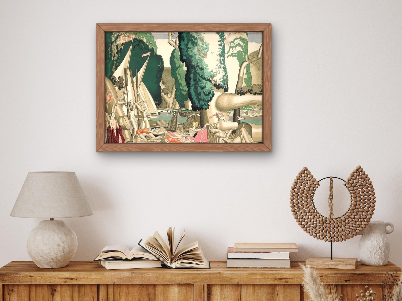 Where is this bower beside the silver Thames by Jean Dupas, 1930, Art Deco and American Modernism, fine art print