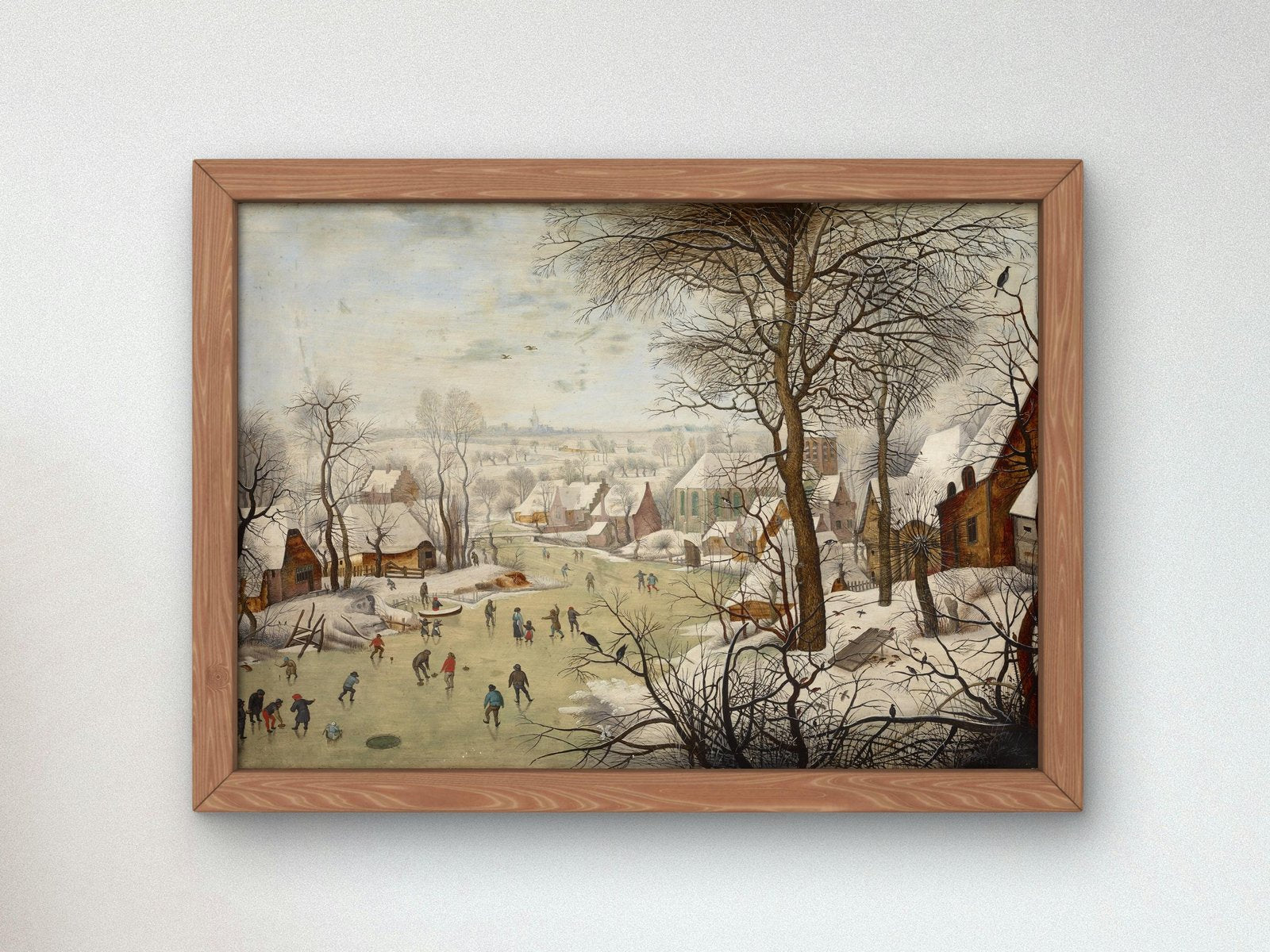 Winter Landscape with Bird trap by Pieter Brueghel the Younger, 1631, Baroque and Chiaroscuro, fine art print