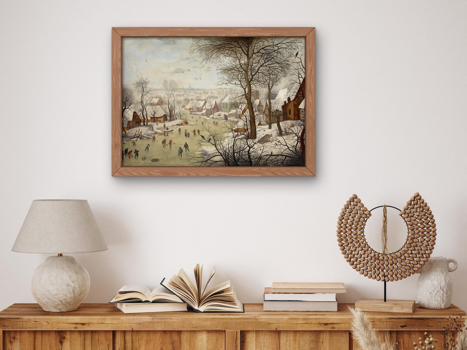 Winter Landscape with Bird trap by Pieter Brueghel the Younger, 1631, Baroque and Chiaroscuro, fine art print