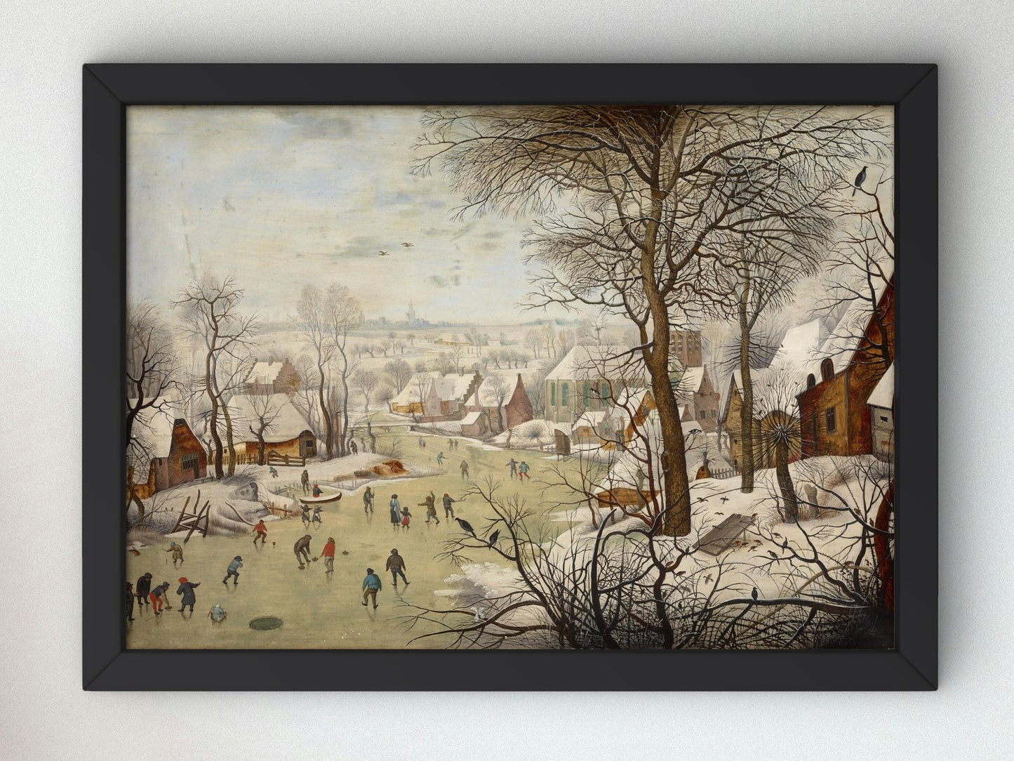 Winter Landscape with Bird trap by Pieter Brueghel the Younger, 1631, Baroque and Chiaroscuro, fine art print