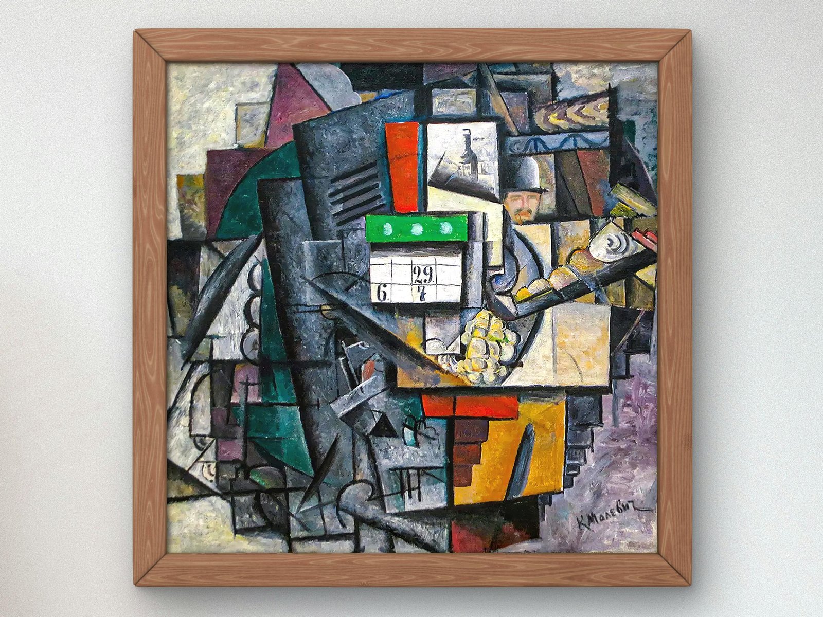 Woman at the Tram Stop by Kazimir Malevich, 1913, Futurism and Constructivism, fine art print