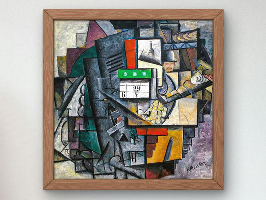 Woman at the Tram Stop by Kazimir Malevich, 1913, Futurism and Constructivism, fine art print