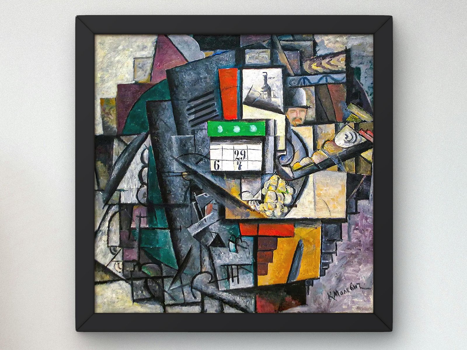 Woman at the Tram Stop by Kazimir Malevich, 1913, Futurism and Constructivism, fine art print