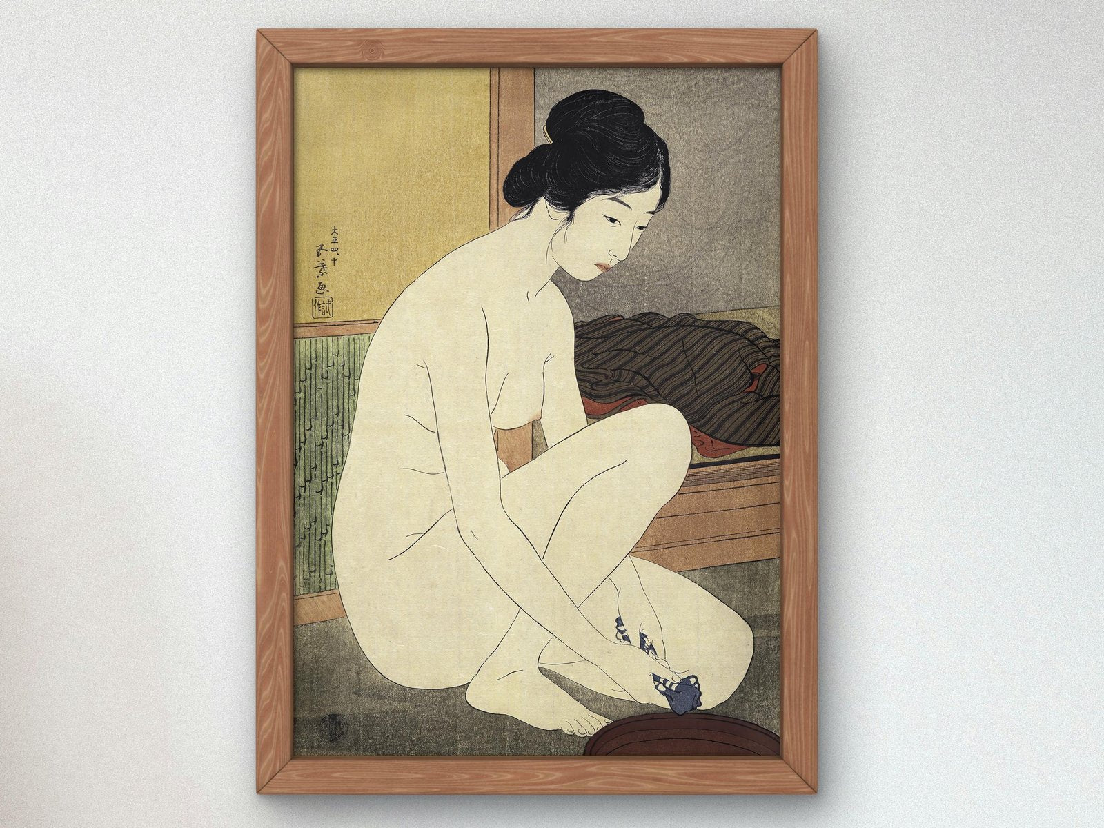 Woman Bathing by Hashiguchi Goyō, 1915, Japanese Woodblock Prints, fine art print