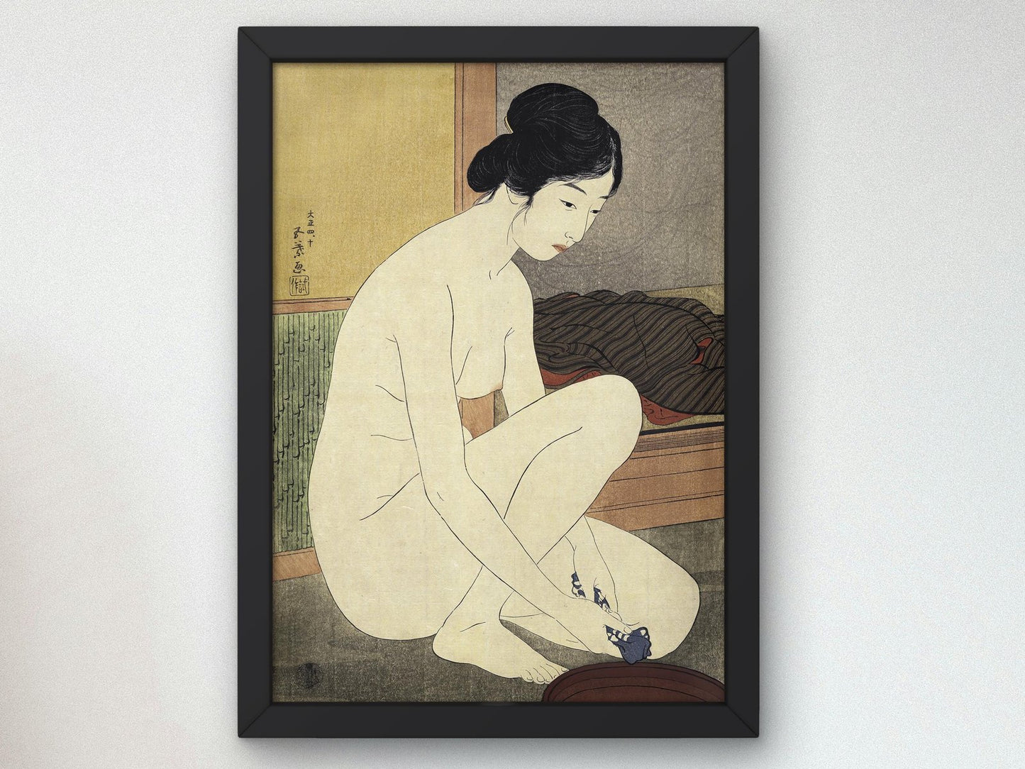 Woman Bathing by Hashiguchi Goyō, 1915, Japanese Woodblock Prints, fine art print