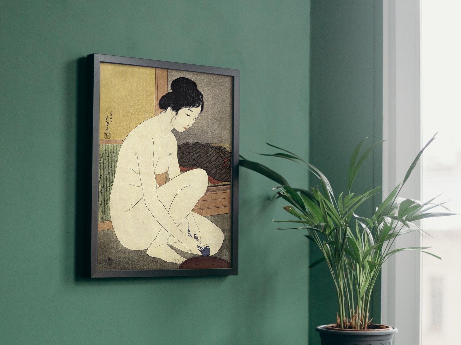 Woman Bathing by Hashiguchi Goyō, 1915, Japanese Woodblock Prints, fine art print