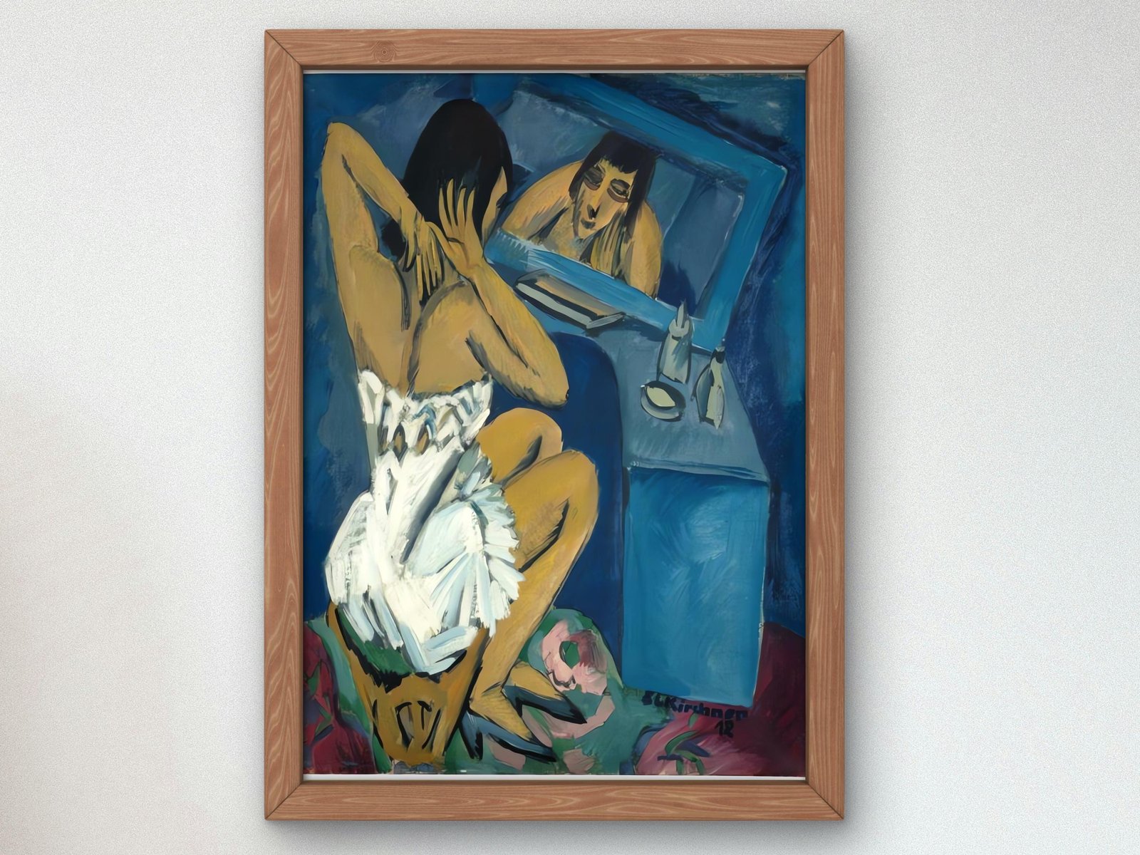 Woman Before the Mirror by Ernst Ludwig Kirchner, 1912, Expressionism and Fauvism, fine art print