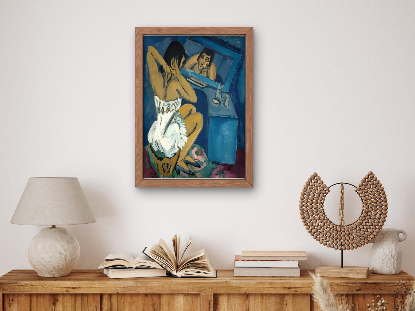 Woman Before the Mirror by Ernst Ludwig Kirchner, 1912, Expressionism and Fauvism, fine art print
