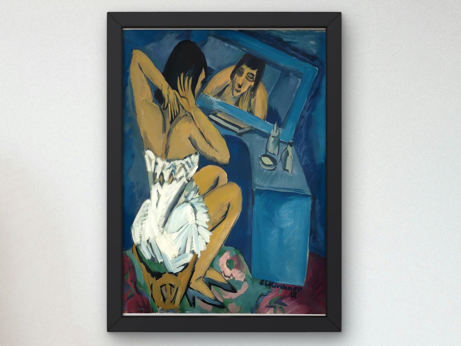 Woman Before the Mirror by Ernst Ludwig Kirchner, 1912, Expressionism and Fauvism, fine art print