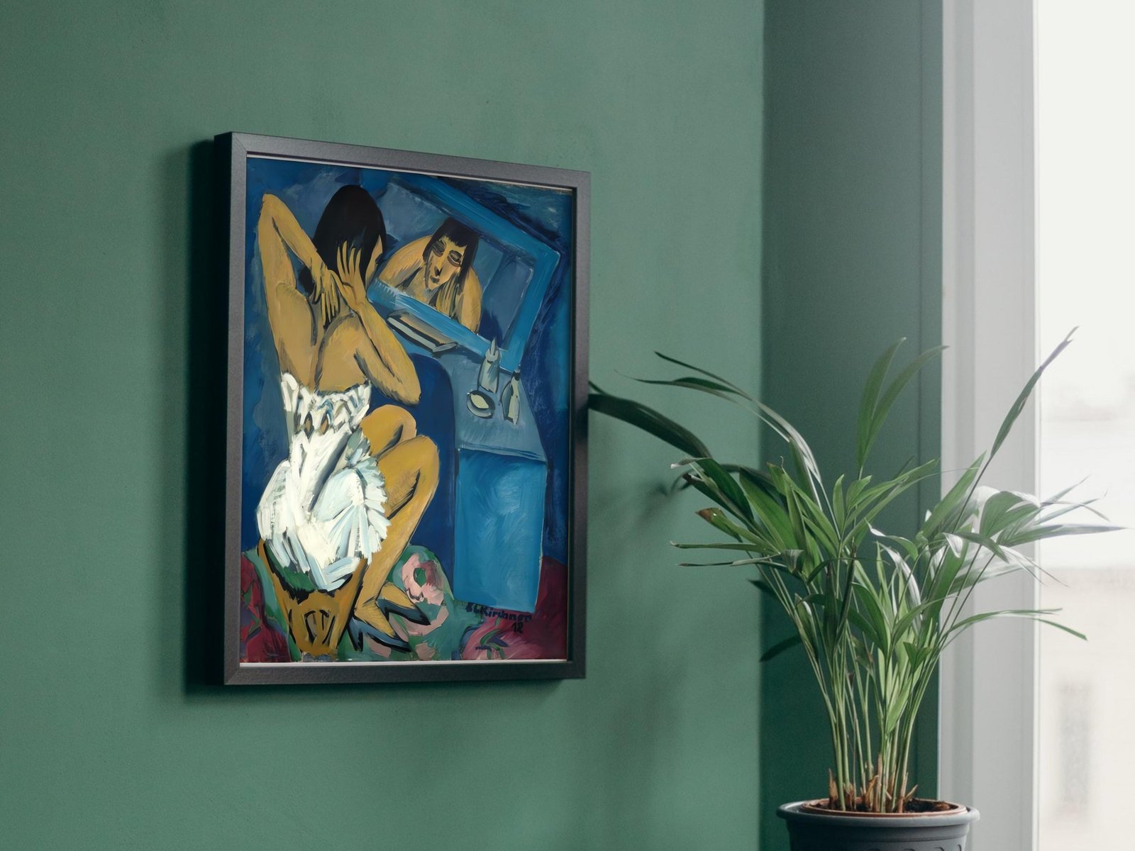 Woman Before the Mirror by Ernst Ludwig Kirchner, 1912, Expressionism and Fauvism, fine art print