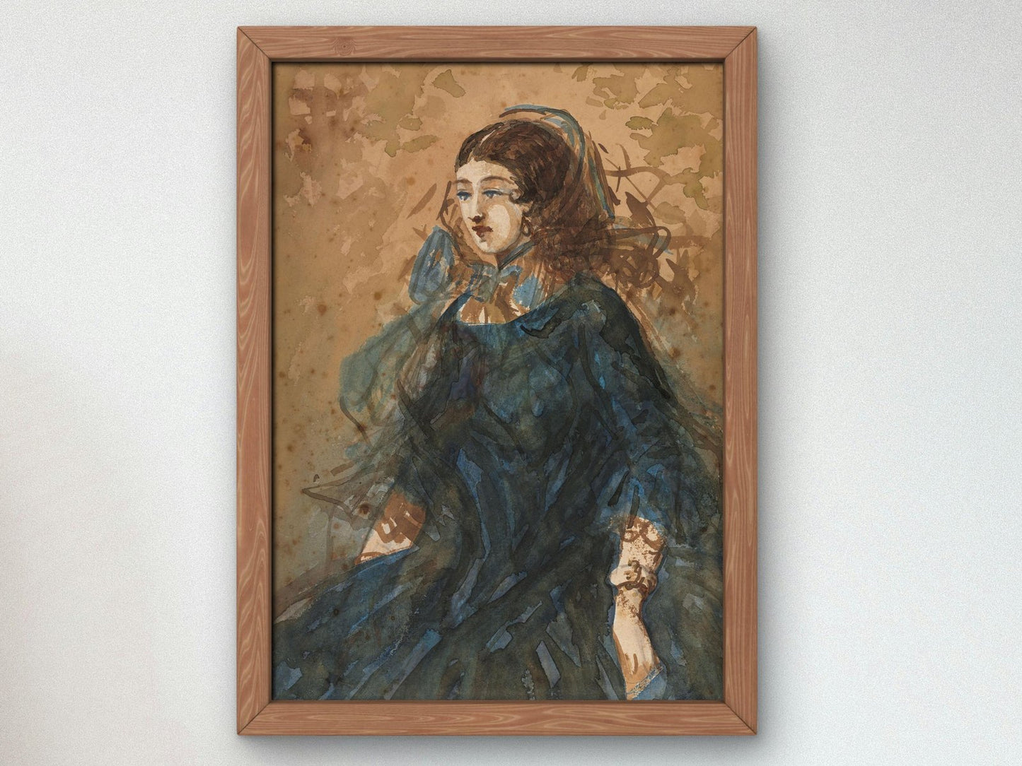 Woman in a Blue Dress by Constantin Guys, 1855, Realism and Naturalism, fine art print
