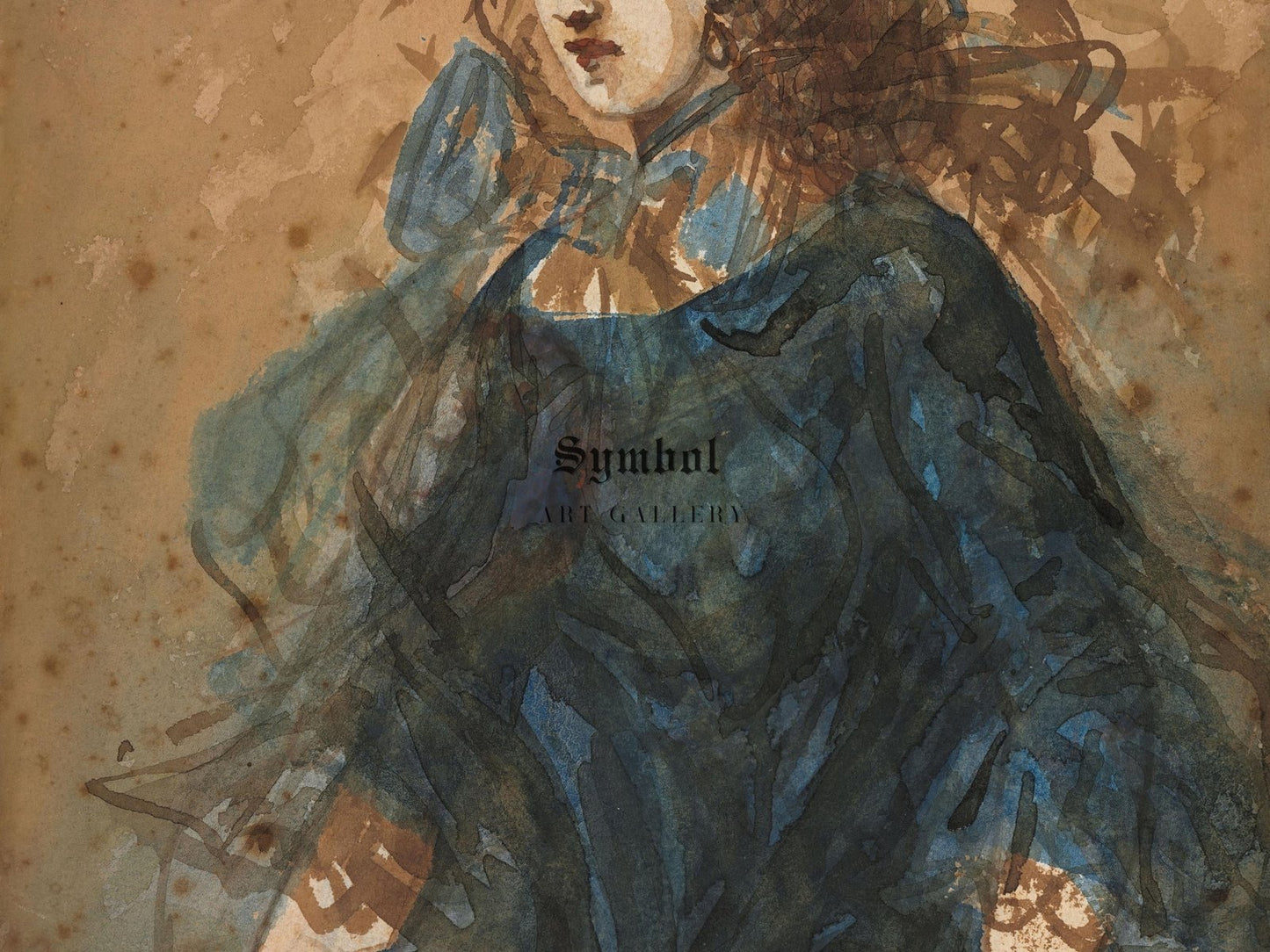 Woman in a Blue Dress by Constantin Guys, 1855, Realism and Naturalism, fine art print