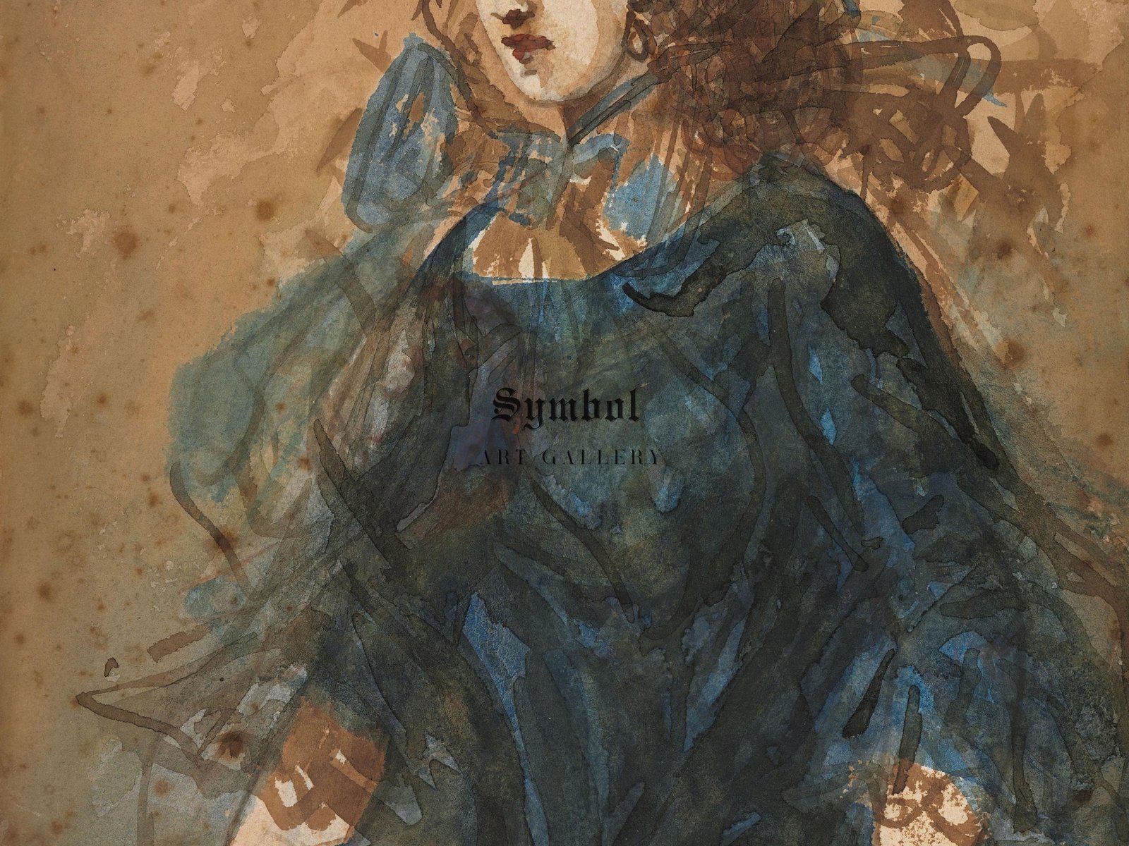 Woman in a Blue Dress by Constantin Guys, 1855, Realism and Naturalism, fine art print