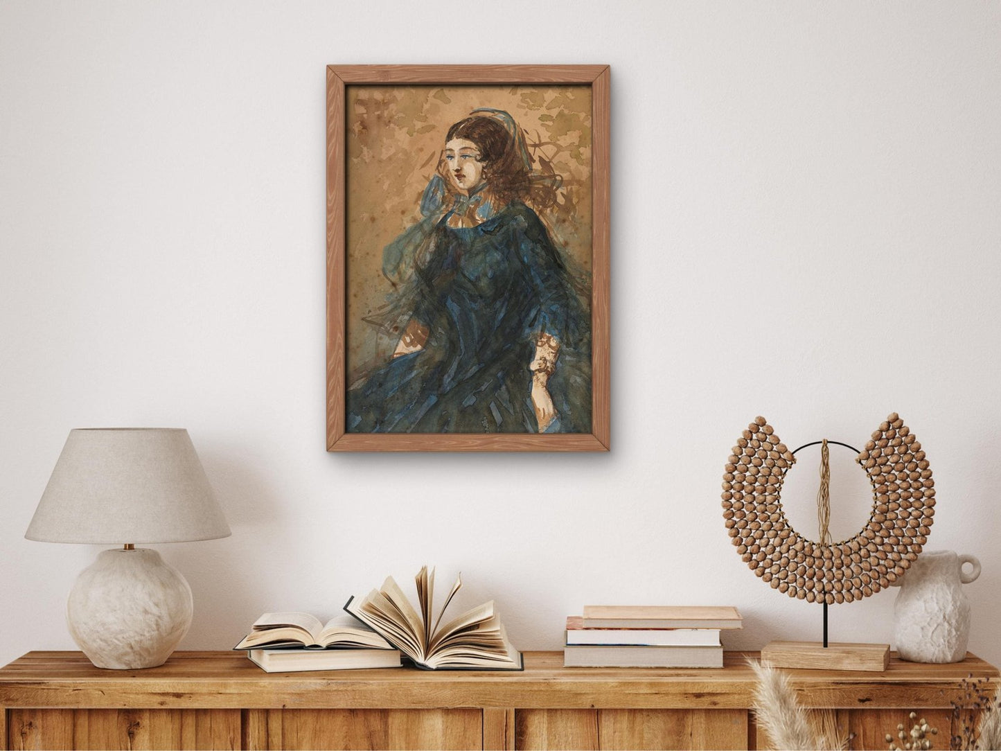 Woman in a Blue Dress by Constantin Guys, 1855, Realism and Naturalism, fine art print