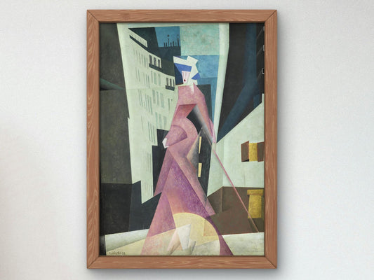 Woman in Mauve by Lyonel Feininger, 1922, Art Deco and American Modernism, fine art print