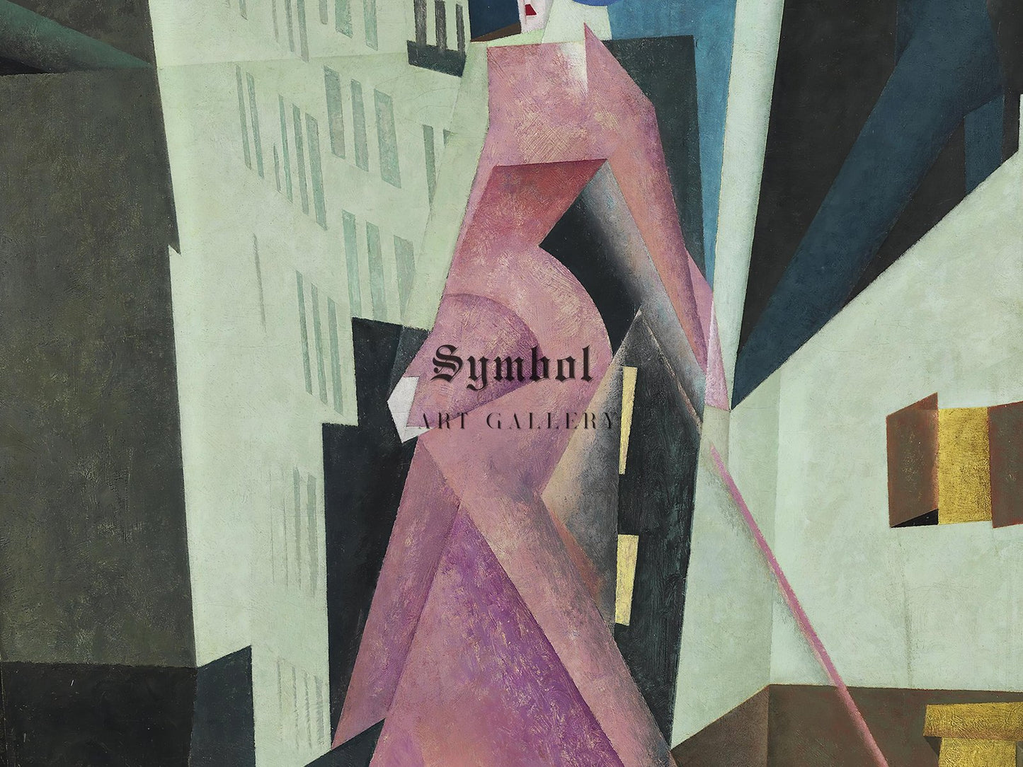Woman in Mauve by Lyonel Feininger, 1922, Art Deco and American Modernism, fine art print