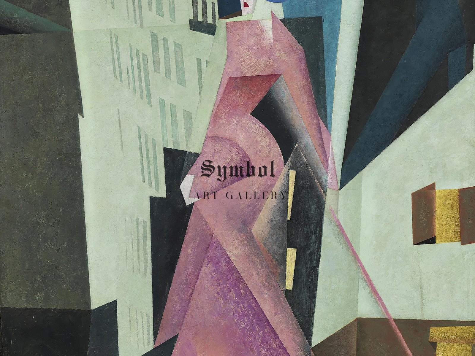 Woman in Mauve by Lyonel Feininger, 1922, Art Deco and American Modernism, fine art print
