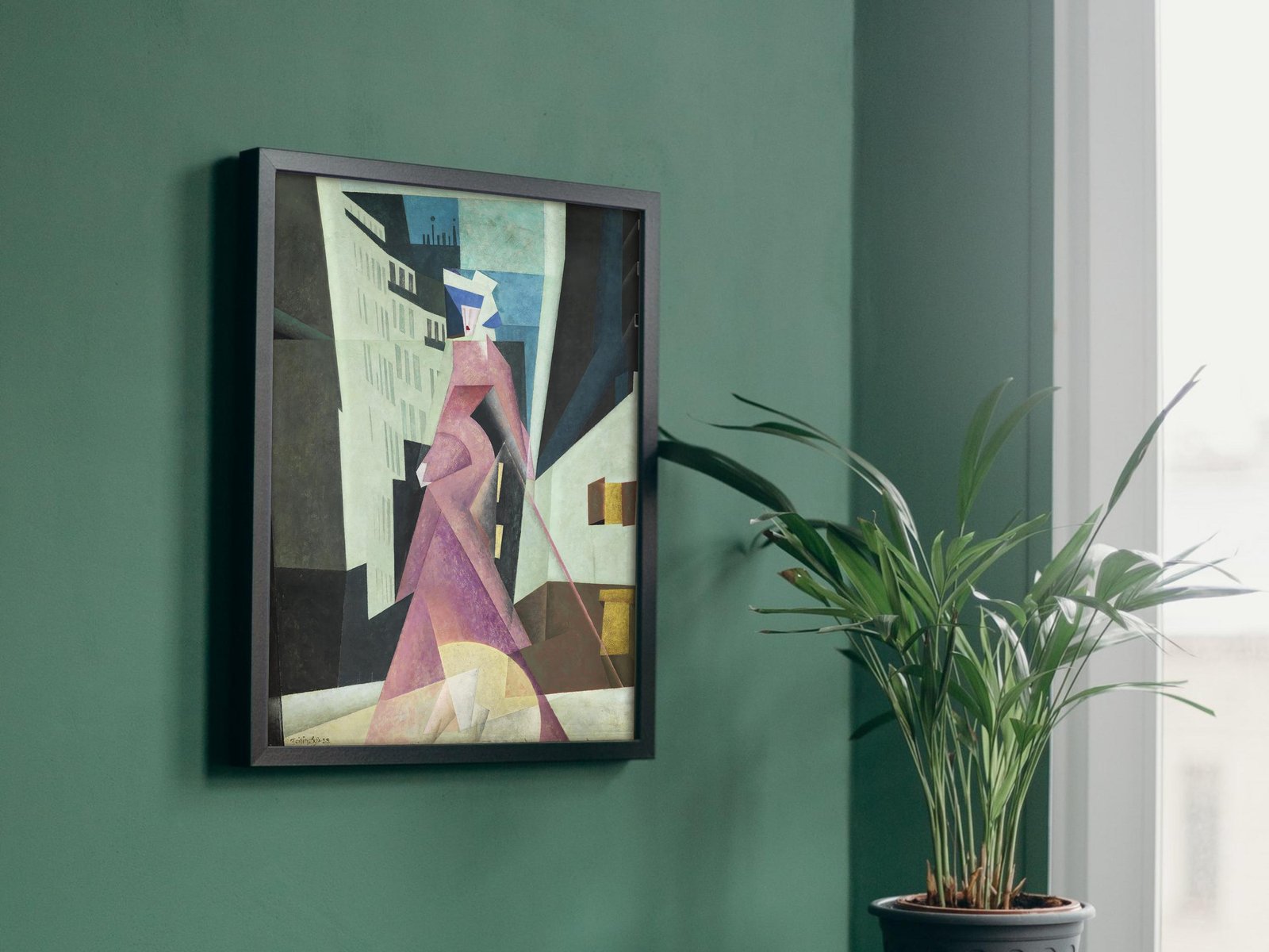 Woman in Mauve by Lyonel Feininger, 1922, Art Deco and American Modernism, fine art print