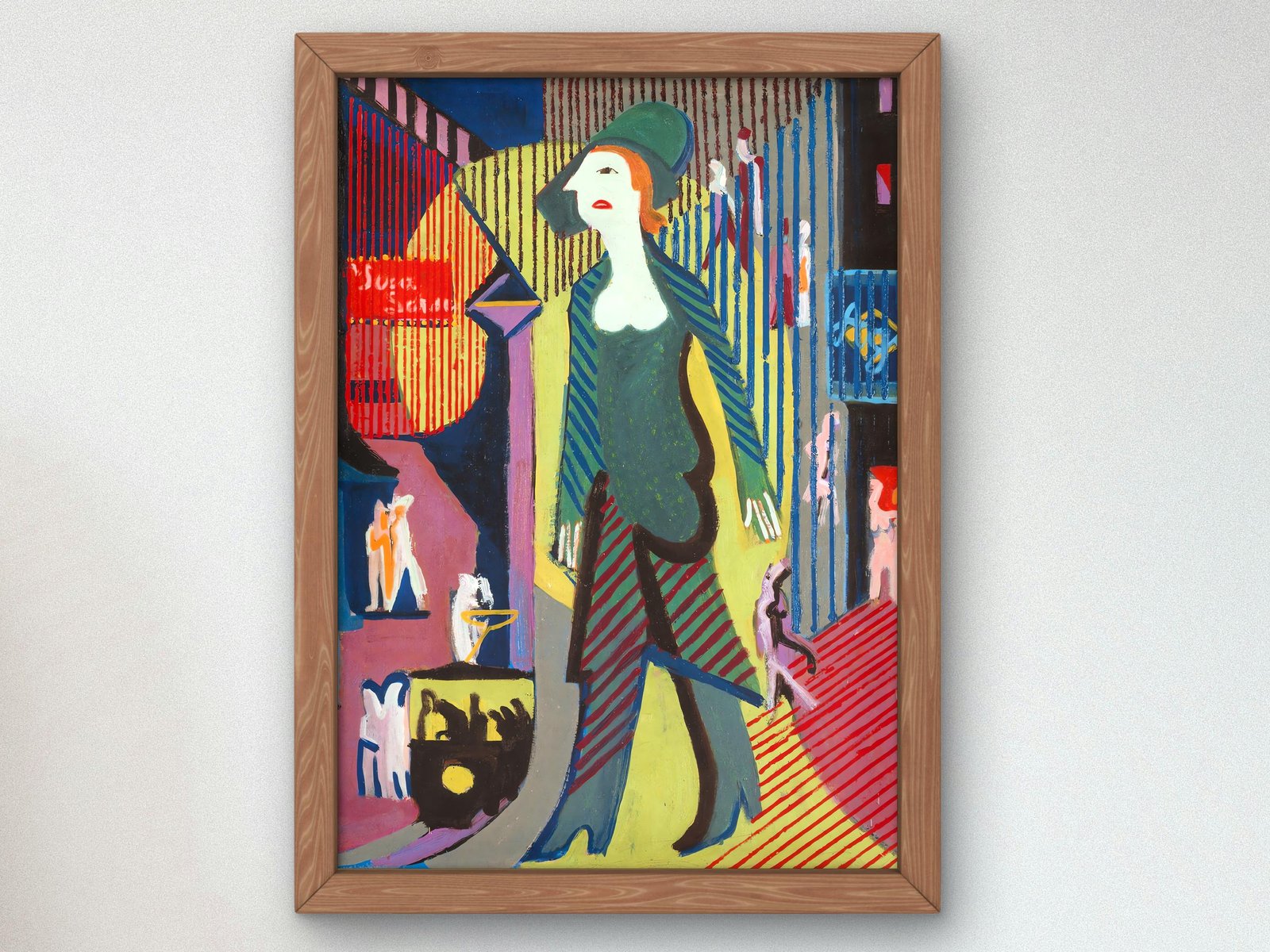 Woman Walking Night Street by Ernst Ludwig Kirchner, 1929, Expressionism, fine art print