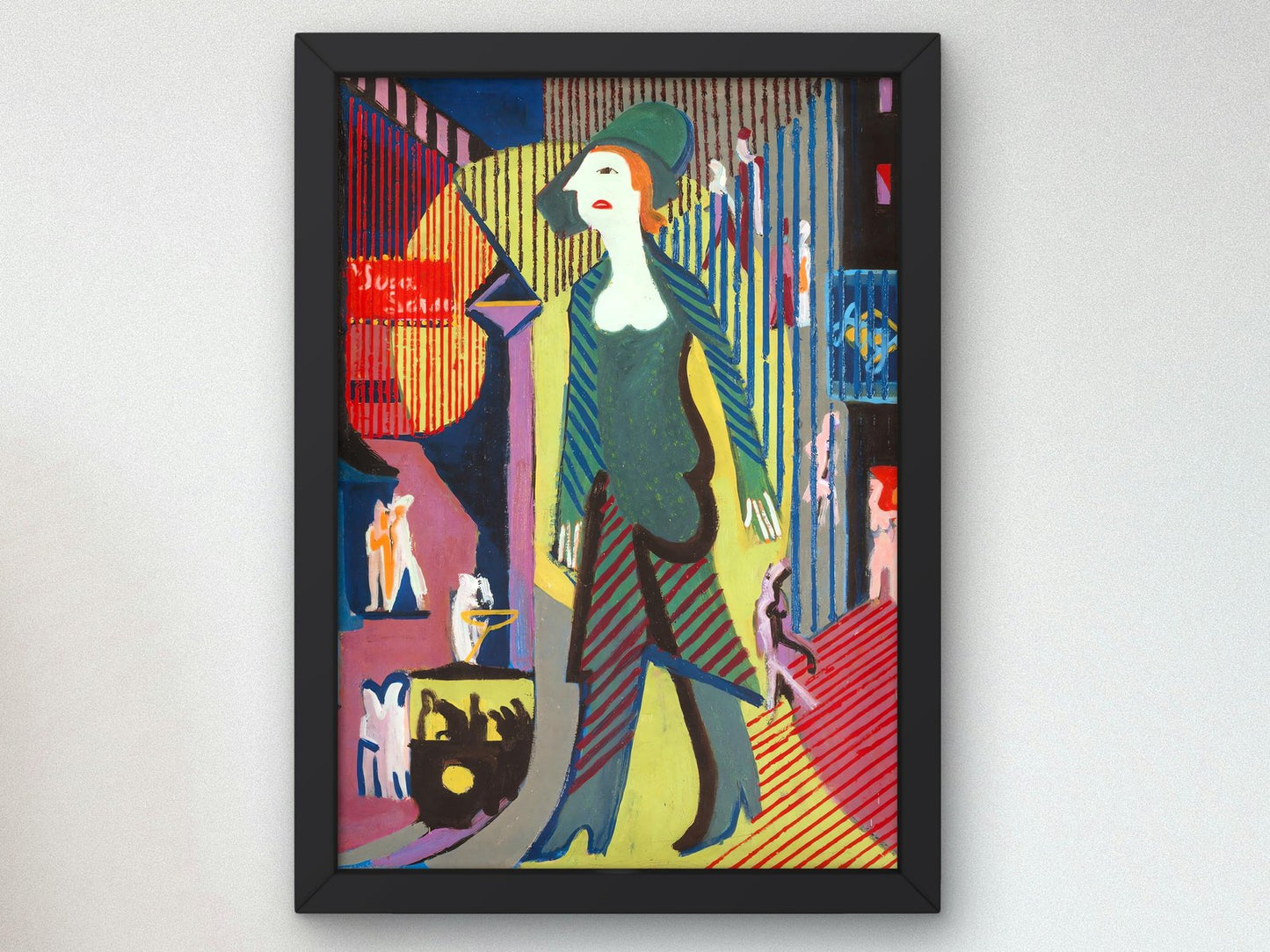 Woman Walking Night Street by Ernst Ludwig Kirchner, 1929, Expressionism, fine art print