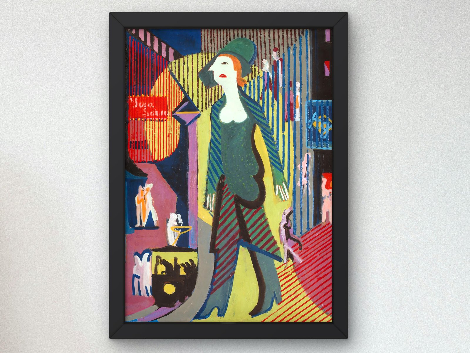 Woman Walking Night Street by Ernst Ludwig Kirchner, 1929, Expressionism, fine art print