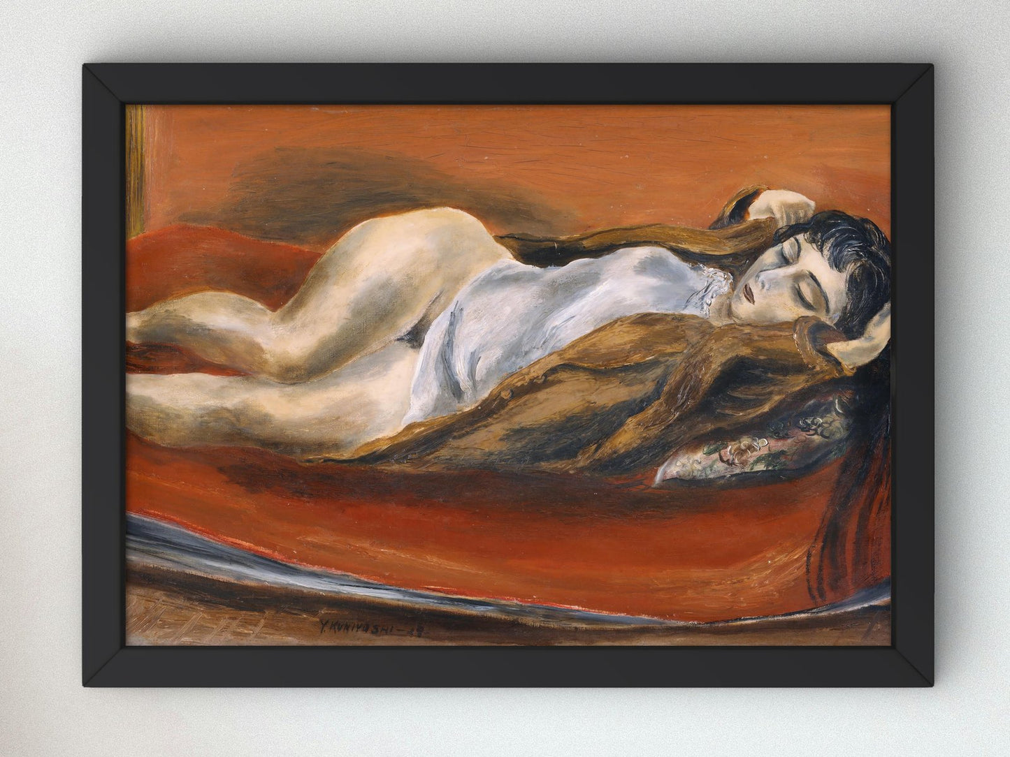 Woman Reclining by Yasuo Kuniyoshi, 1929, Art Deco and American Modernism, fine art print