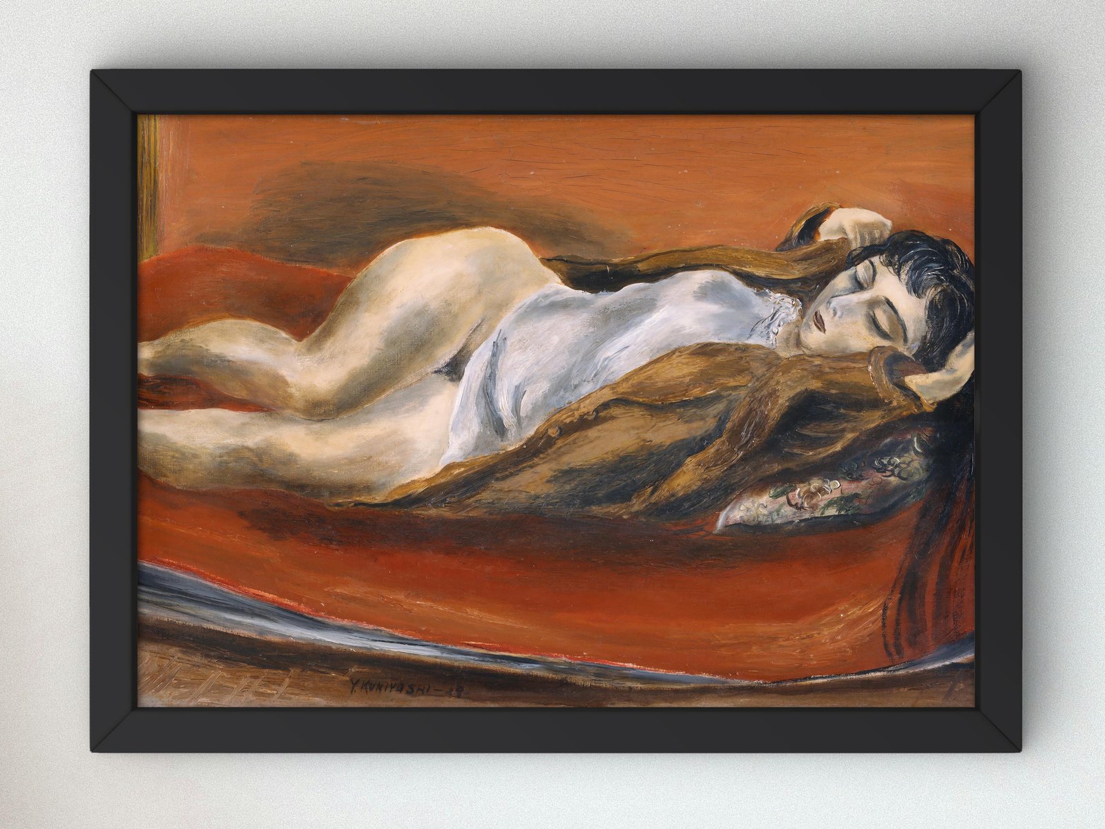 Woman Reclining by Yasuo Kuniyoshi, 1929, Art Deco and American Modernism, fine art print