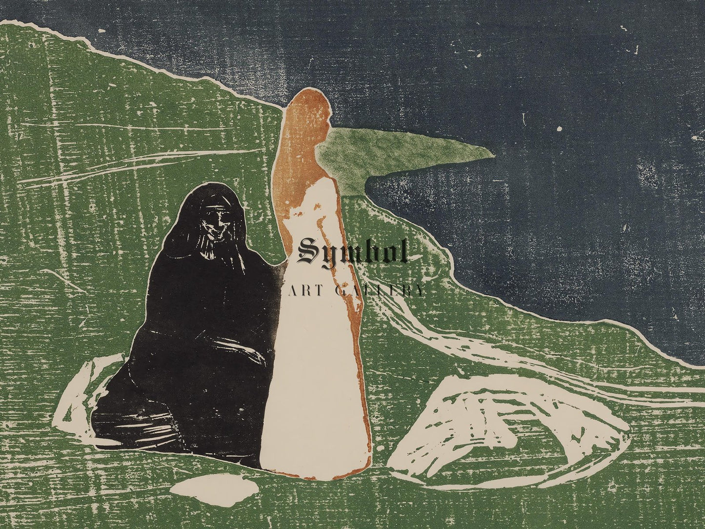 Women on the Seashore by Edvard Munch, 1898, Expressionism and Fauvism, fine art print