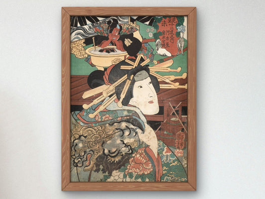 Woodcut by Utagawa Kuniyoshi, 1852, Japanese Woodblock Prints, fine art print