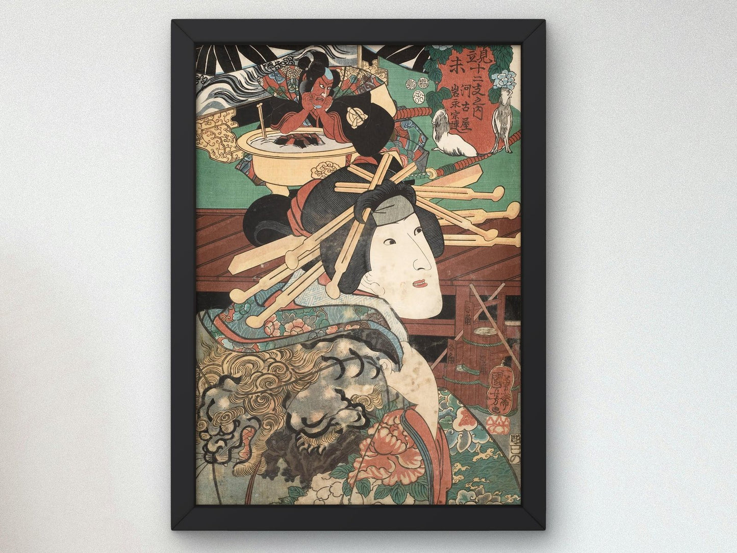 Woodcut by Utagawa Kuniyoshi, 1852, Japanese Woodblock Prints, fine art print