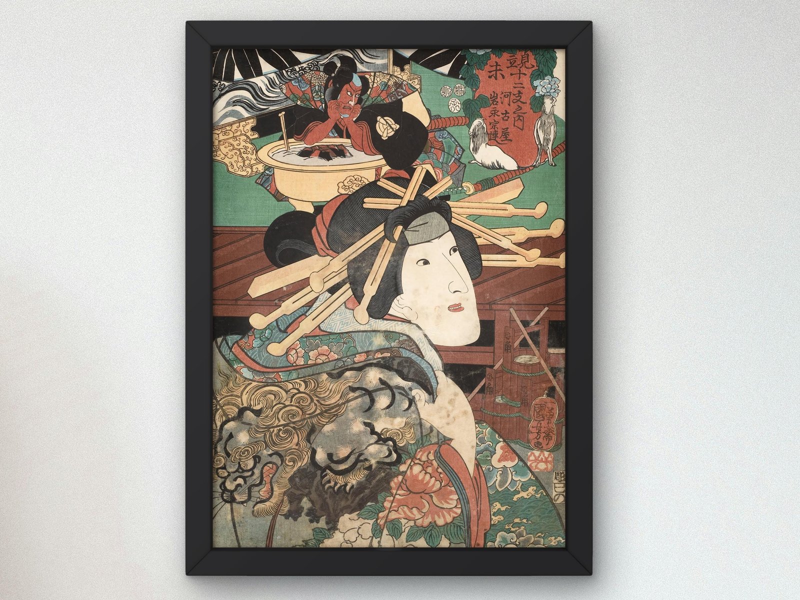 Woodcut by Utagawa Kuniyoshi, 1852, Japanese Woodblock Prints, fine art print