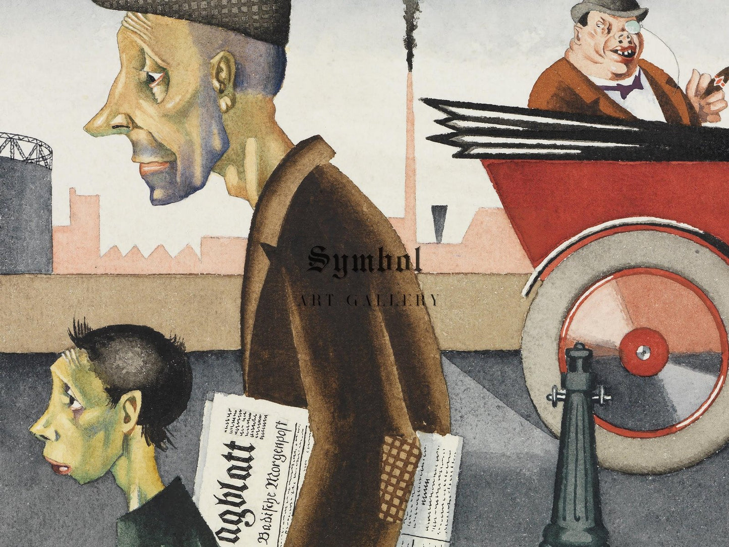 Work Defiles by Georg Scholz, 1921, Art Deco and American Modernism, fine art print
