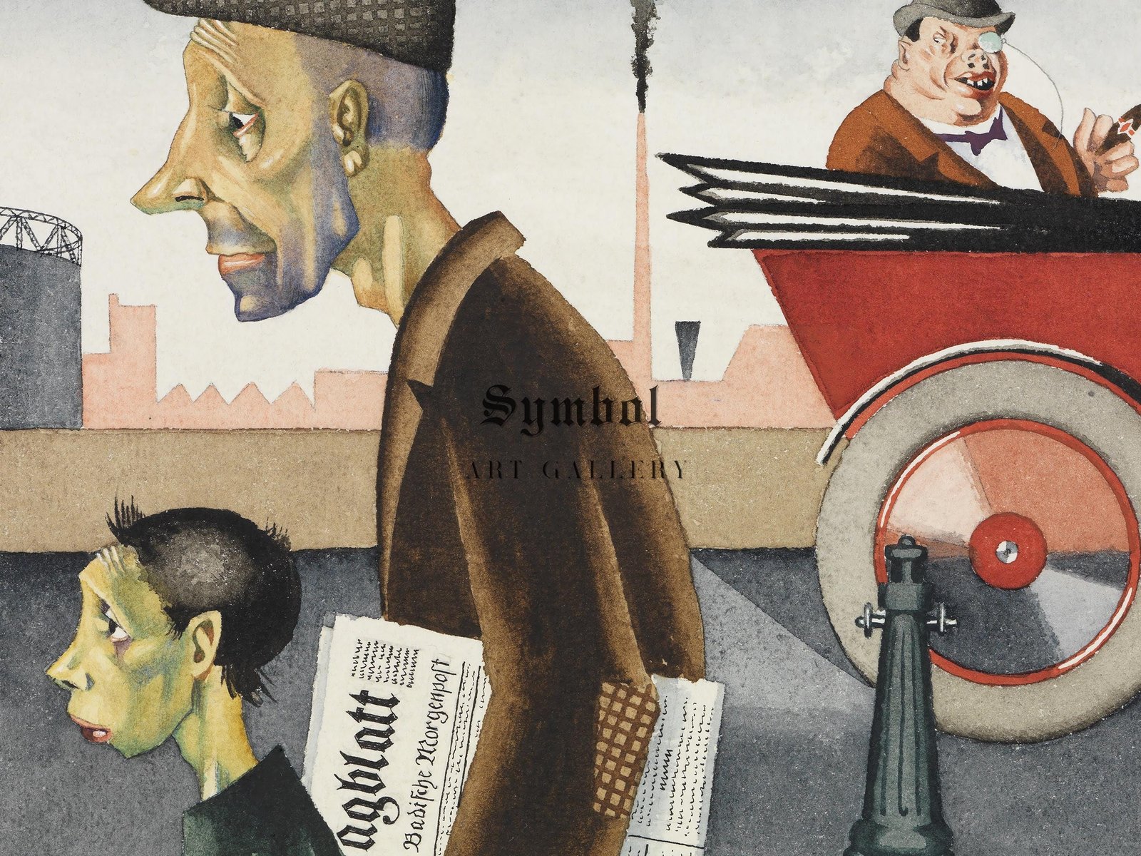 Work Defiles by Georg Scholz, 1921, Art Deco and American Modernism, fine art print
