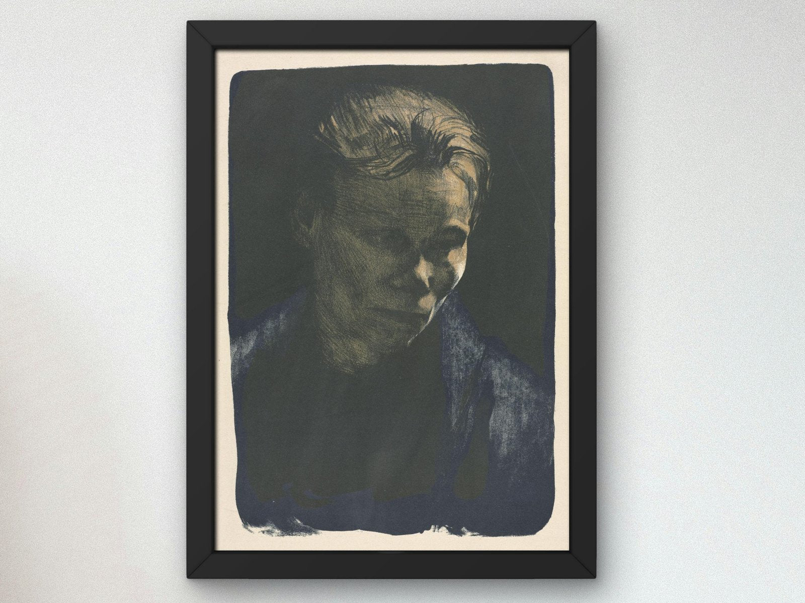 Working Woman with Blue Shawl by Käthe Kollwitz, 1903, Expressionism, fine art print
