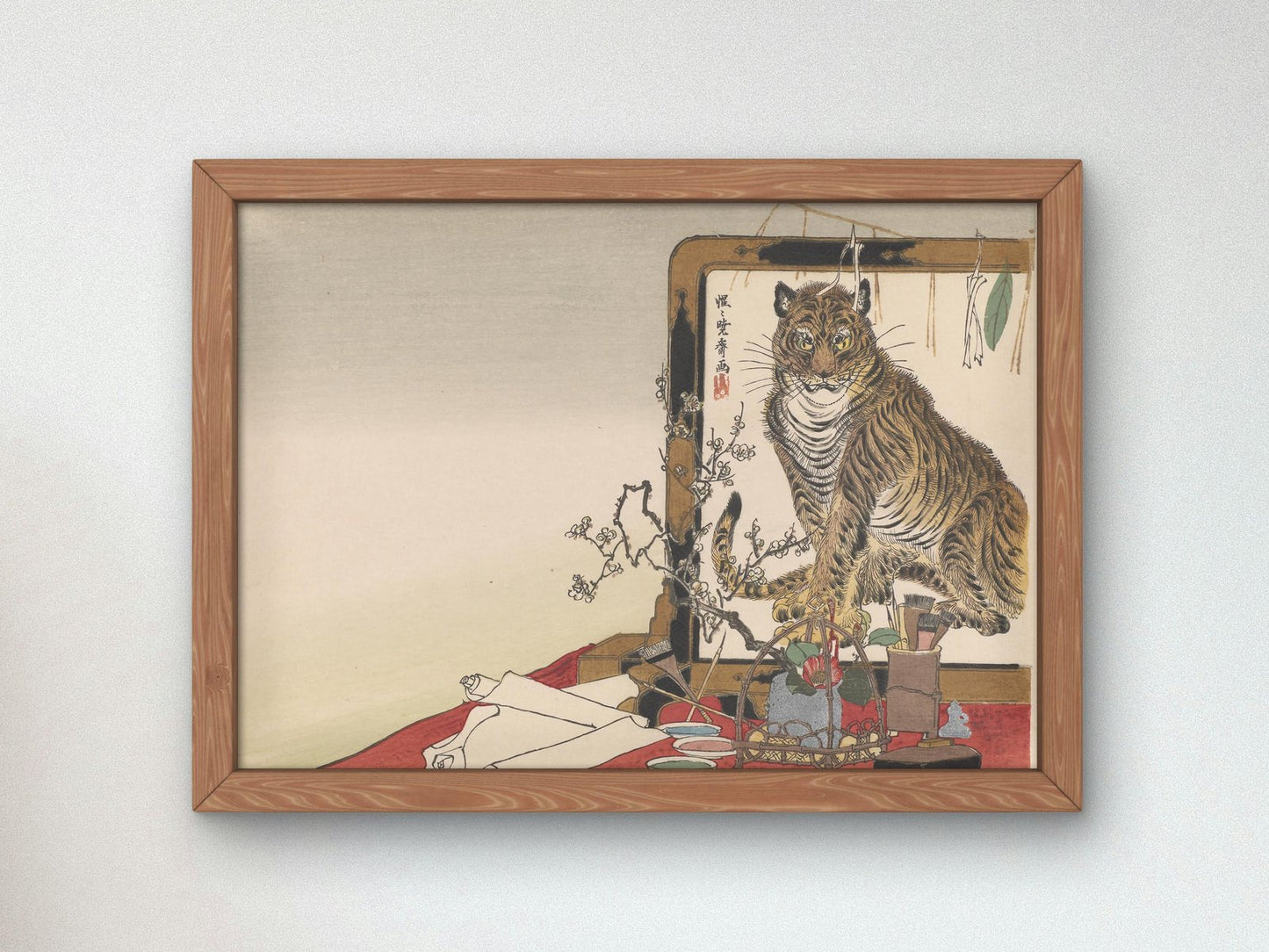 Year of the Tiger by Kawanabe Kyosai, 1878, Japanese Woodblock Prints, fine art print