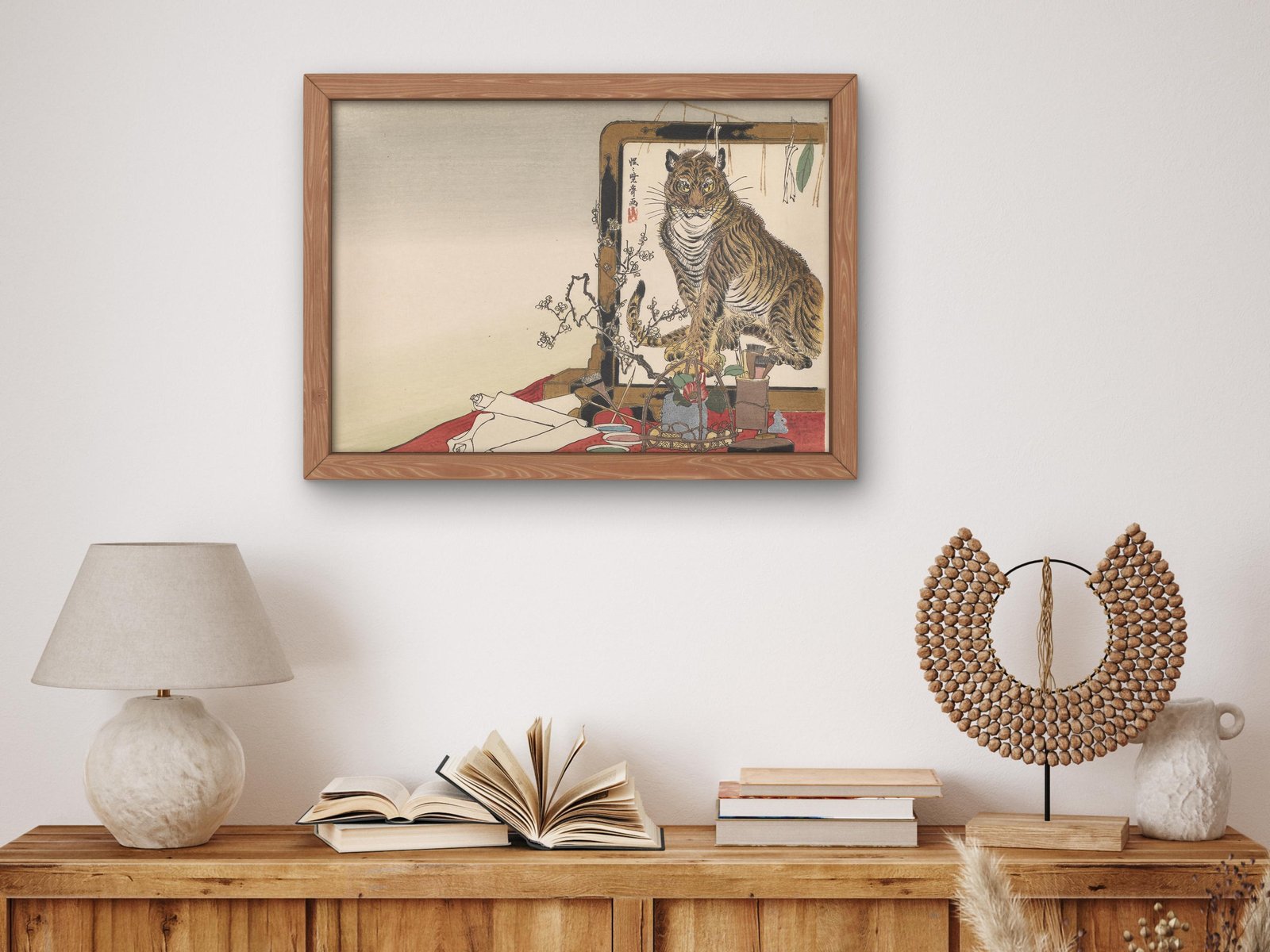 Year of the Tiger by Kawanabe Kyosai, 1878, Japanese Woodblock Prints, fine art print