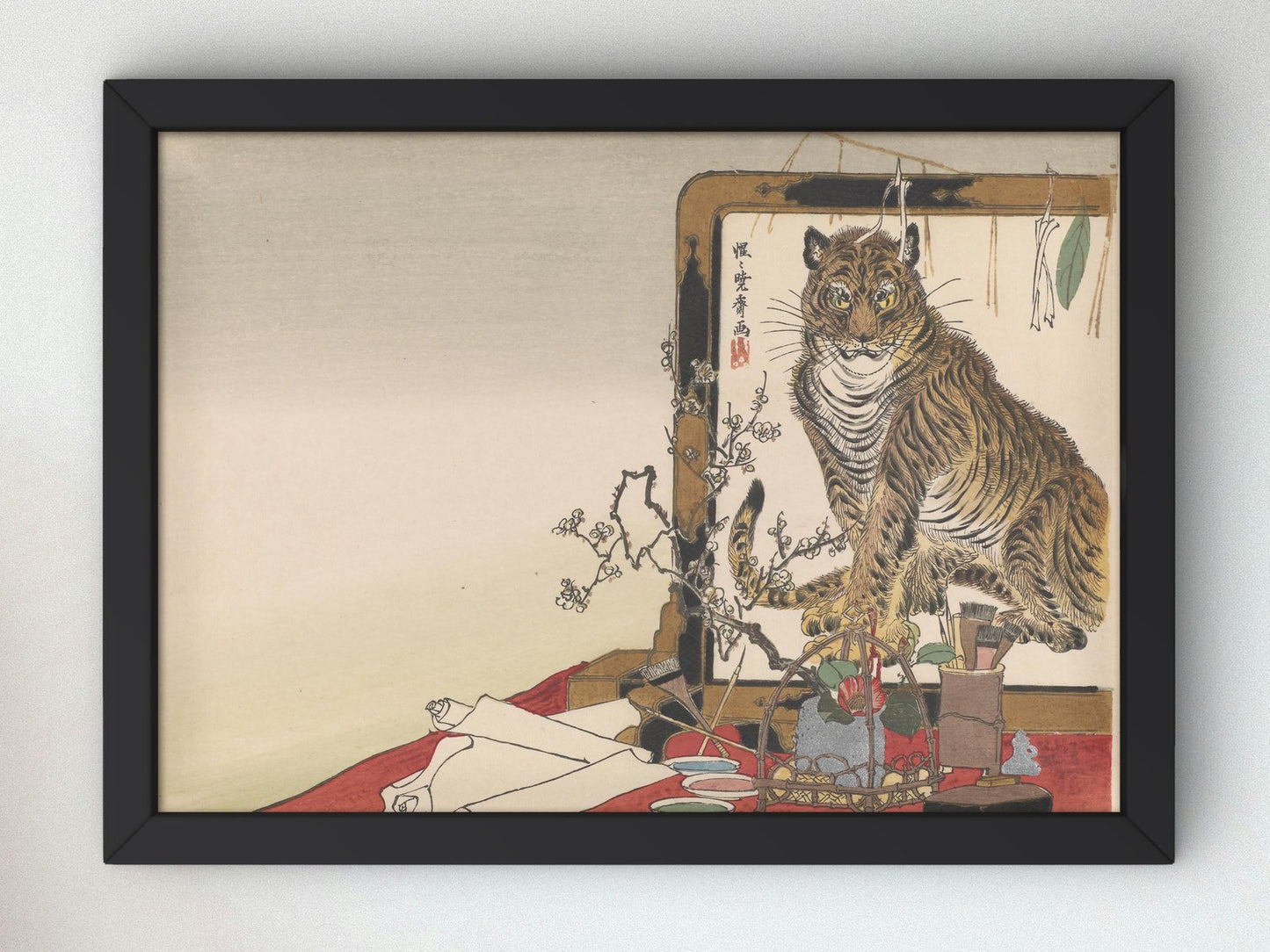 Year of the Tiger by Kawanabe Kyosai, 1878, Japanese Woodblock Prints, fine art print