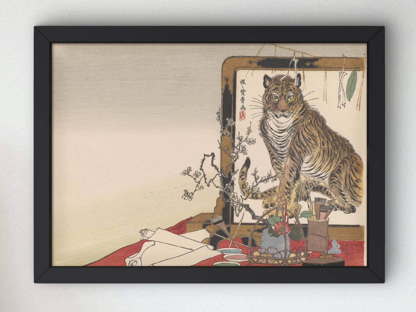 Year of the Tiger by Kawanabe Kyosai, 1878, Japanese Woodblock Prints, fine art print