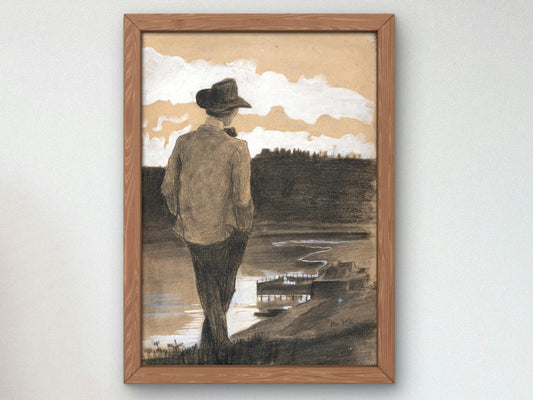 Young Man on a Riverbank by Umberto Boccioni, 1909, Futurism and Constructivism, fine art print