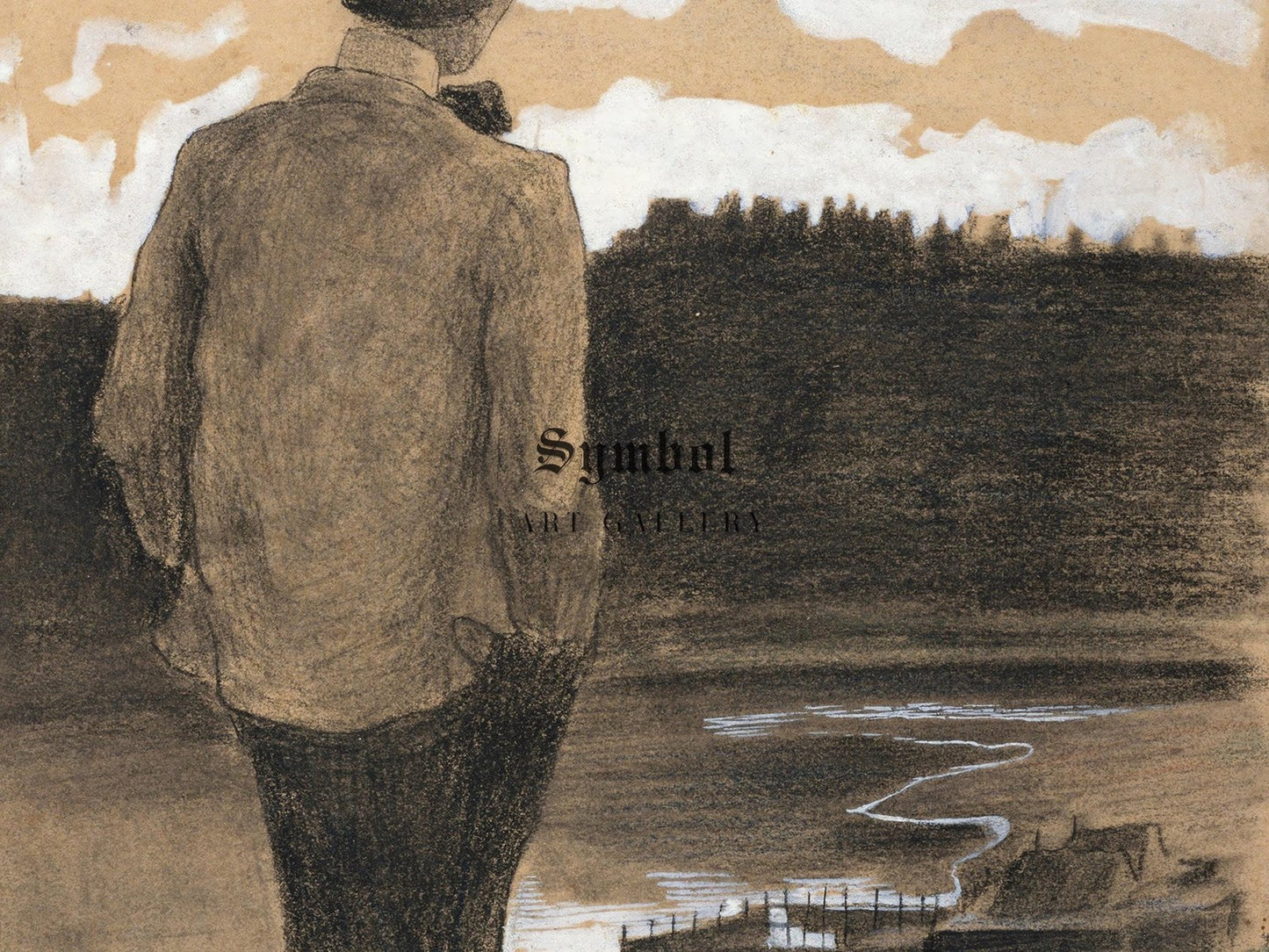 Young Man on a Riverbank by Umberto Boccioni, 1909, Futurism and Constructivism, fine art print